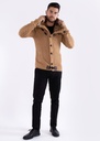 Fur-Lined Collar Button Up Sweater