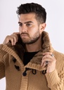 Fur-Lined Collar Button Up Sweater