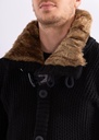 Sale Fur-Lined Collar Button Up Sweater