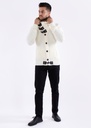 Fur-Lined Collar Button Up Sweater