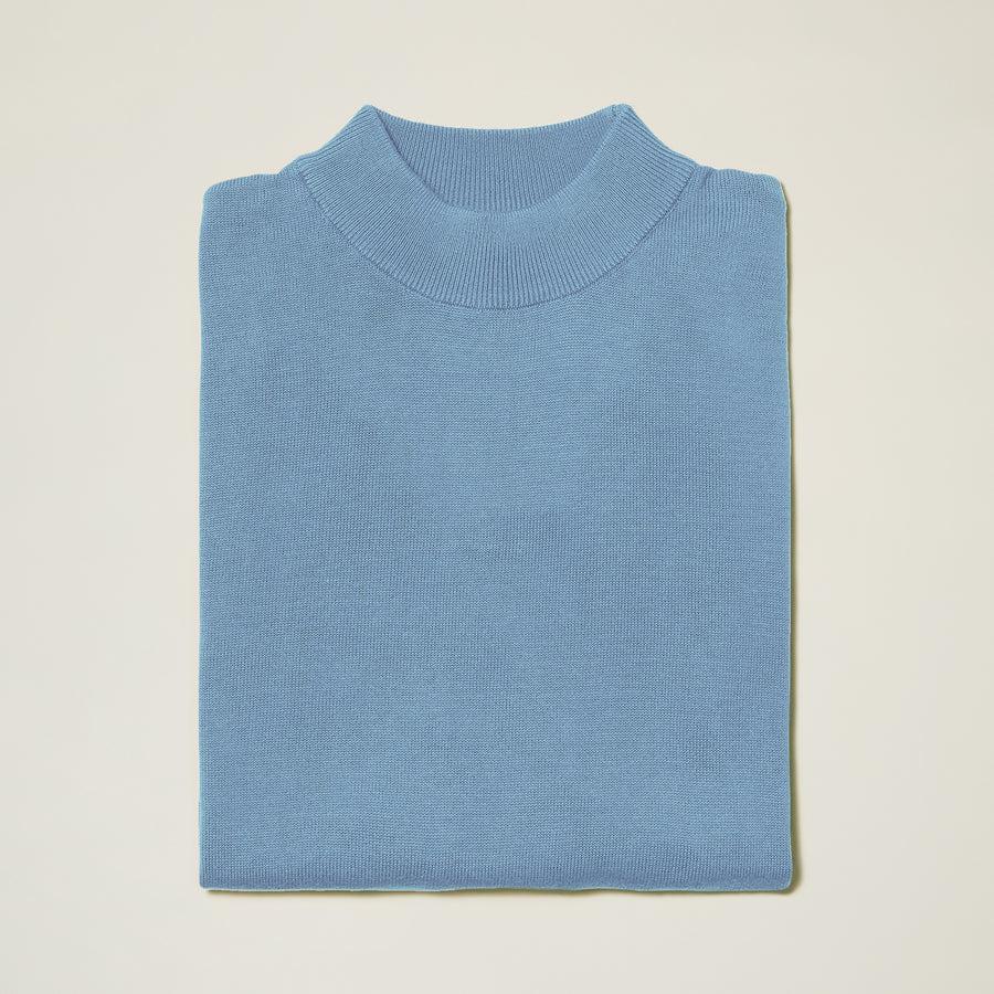 Cotton Blend Mock Neck