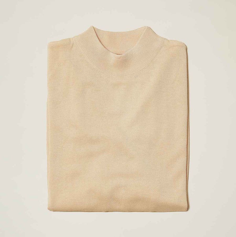 Cotton Blend Mock Neck