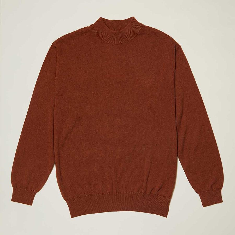 Cotton Blend Mock Neck