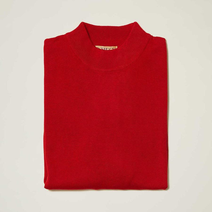 Cotton Blend Mock Neck