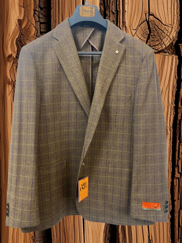 Enzo Soft Jacket-Brown Tweed (42R)