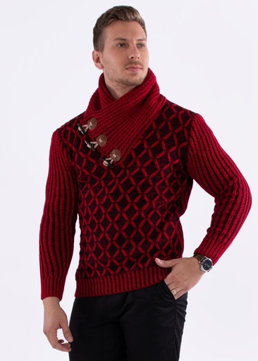 High-Neck Pullover Sweater