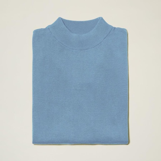 Cotton Blend Mock Neck