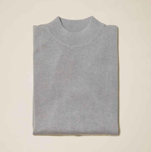 Cotton Blend Mock Neck