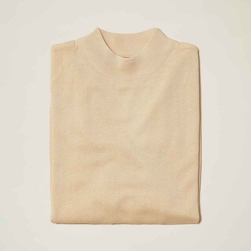 Cotton Blend Mock Neck