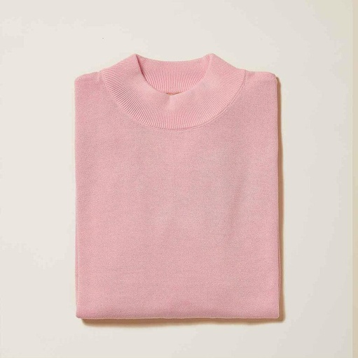 Cotton Blend Mock Neck