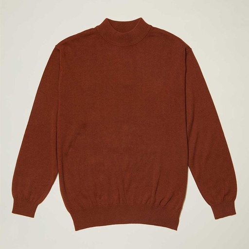 Cotton Blend Mock Neck