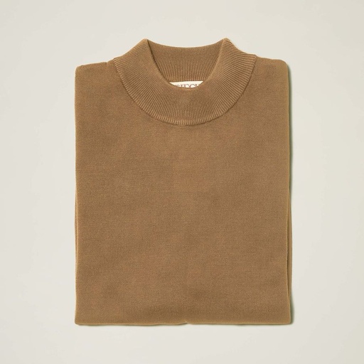 Cotton Blend Mock Neck
