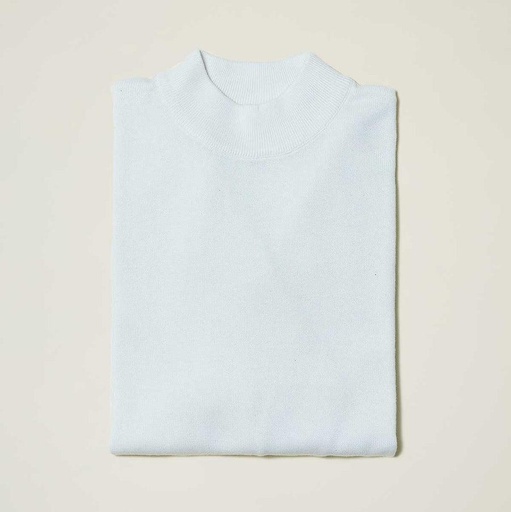 Cotton Blend Mock Neck