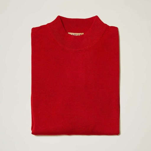 Cotton Blend Mock Neck