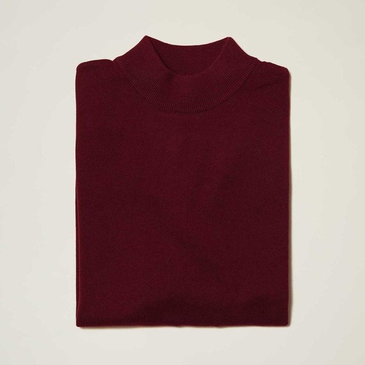 Cotton Blend Mock Neck